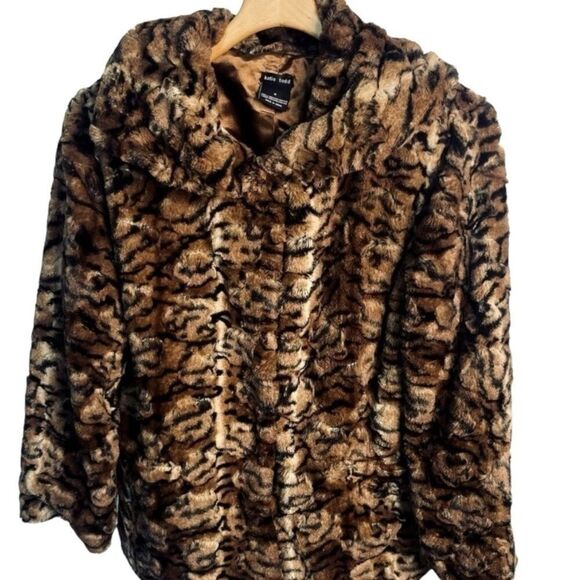 Katie Todd | Leopard Print Faux Fur Oversized Coat Size S | NWT - Picture 3 of 11
